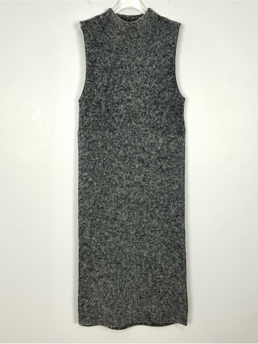 Ganni Long Side Slit Sweater Vest Women’s Size XS Mock Neck Pulliver Sleeveless